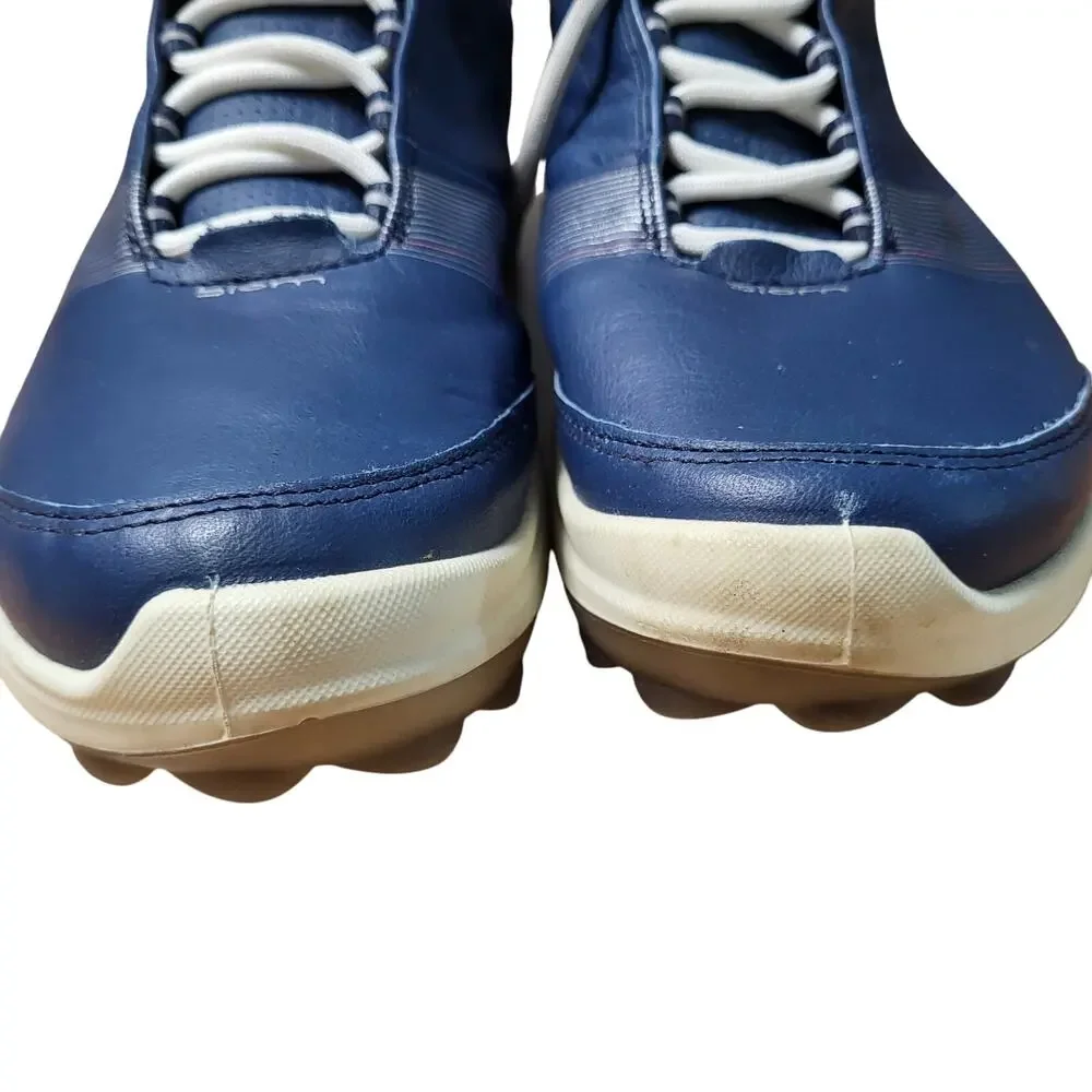 Ecco Biom Gore Tex Blue Leather Lace Up Golf Shoes Women's Size 9 Extra Width